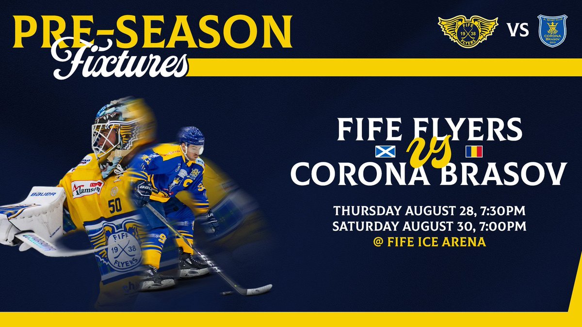 Fife Flyers (@fifeflyers) on Twitter photo π | ππππππ ππππππ ππ πππ πππππππ
The Fife Flyers Ice Hockey Club are excited to announce the return of Romanian π·π΄ side CSM Corona BraΘov to The Kingdom π΄σ §σ ’σ ³σ £σ ΄σ Ώ for 2 pre-season games on Thursday 28 & Saturday 30 August.
ππ fifeflyers.co.uk/2025/07/29/braβ¦ π | ππππππ ππππππ ππ πππ πππππππ
The Fife Flyers Ice Hockey Club are excited to announce the return of Romanian π·π΄ side CSM Corona BraΘov to The Kingdom π΄σ §σ ’σ ³σ £σ ΄σ Ώ for 2 pre-season games on Thursday 28 & Saturday 30 August.
ππ fifeflyers.co.uk/2025/07/29/braβ¦