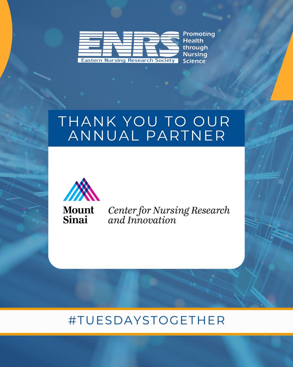 ENRS_Science's tweet image. #TuesdaysTogether - Thank you to our Annual Partner, Mount Sinai Center for Nursing Research and Innovation for coming together to support #ENRS.

Learn more about Mount Sinai here 👉 mountsinai.org/care/nursing-a…