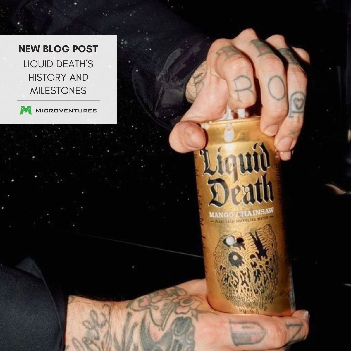 microventures's tweet photo. Liquid Death’s edgy branding and viral marketing have made the canned beverage brand stand out on the shelves. 

#newblogpost #blog #investment #invest #MicroVentures #startupinvesting #venturecapital #privateequity #startup #startuplifecycle https://t.co/7Ux0oKxFLH