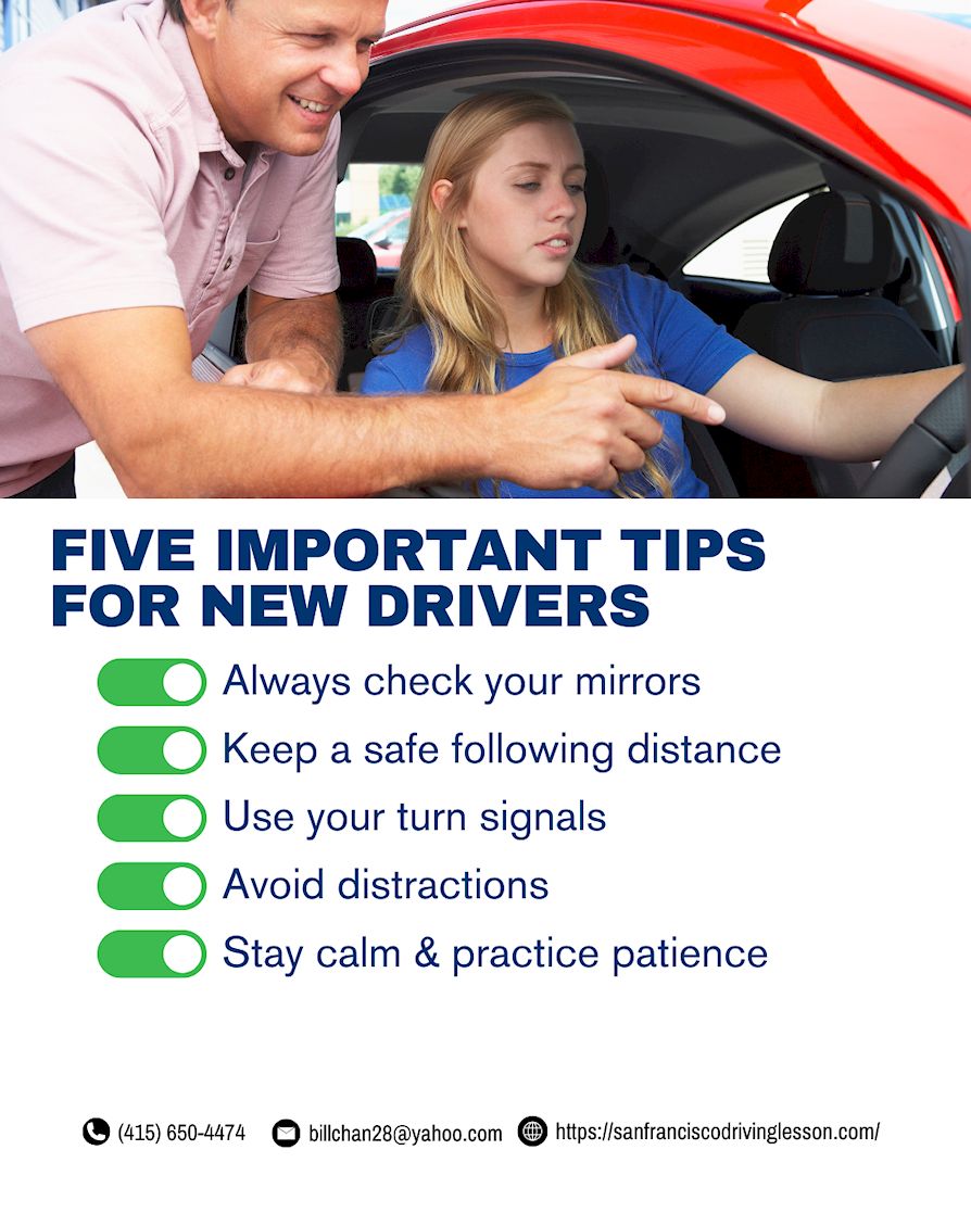 BillCL_DI's tweet image. Starting your driving journey? Here are five essential tips to help you drive safely and confidently. Drive smart and stay safe on the road! sanfranciscodrivinglesson.com/driving-test-p… #NewDriverTips