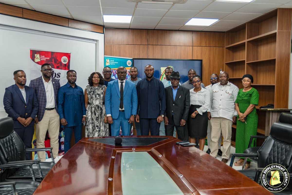 The GFA president, Mr. Kurt Okraku, today paid a courtesy call on the CEO of the Youth Employment Agency (YEA), Mr. Malik Basintale, to explore strategic partnerships aimed at creating sustainable job opportunities for young people through football.

#YEAGhana #JobsThroughSport