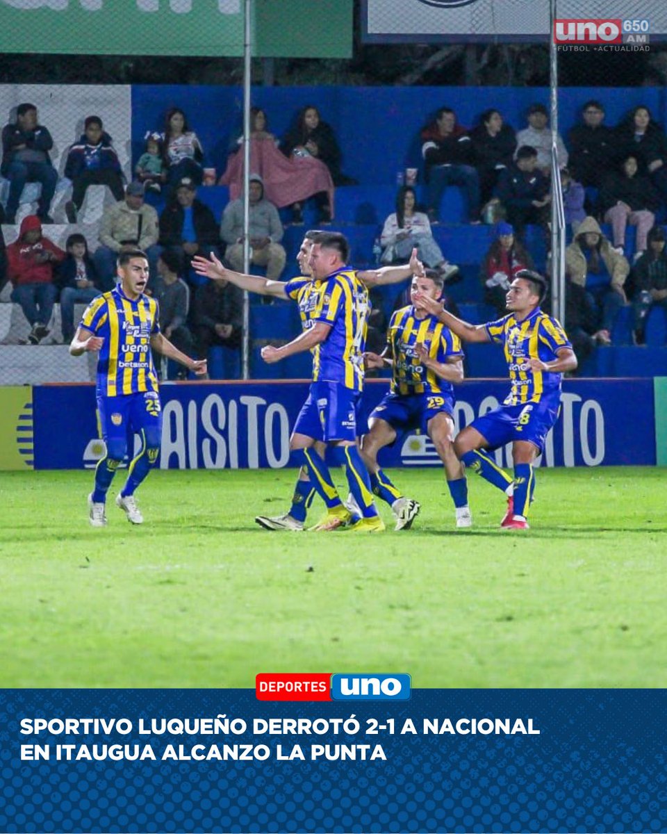 🐷¡Triunfo del Chanchon!

👏🏻Sportivo Luqueño supero 2-1 a Nacional por la cuarta fecha del torneo clausura 2025.

⚽️Para Luqueño anotaron Walter Rodríguez y Brahian Ayala, para el Tricolor Hugo Adrián Benítez.

#DeportesUno #650AM