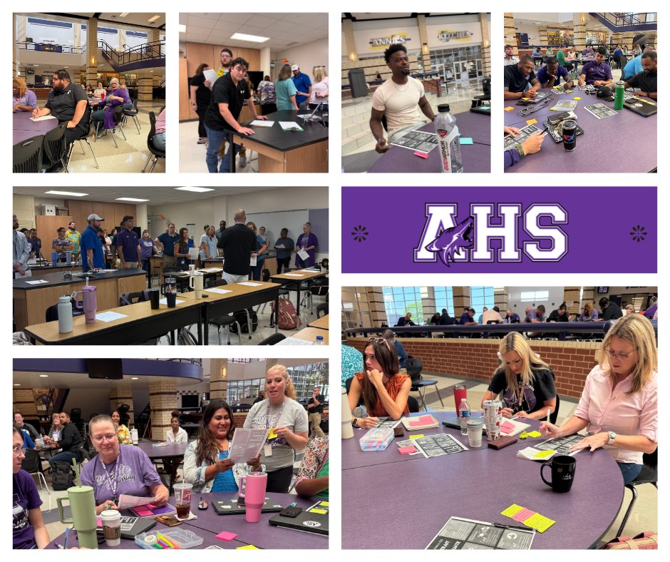 What an incredible day at Anna High School! 💜🐾
We officially kicked off the 2025–2026 school year with our amazing AHS faculty! The day began with an inspiring message from our Interim Principal, Mr. Mackey, and continued with a dynamic session of professional development.