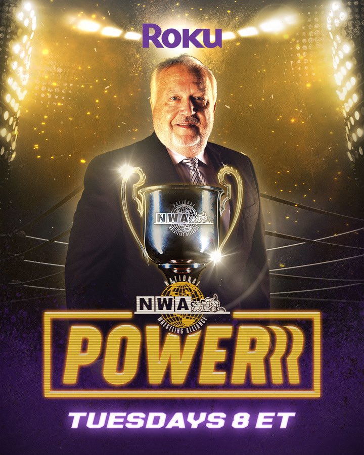 TONIGHT experience the launch of the NWA on ROKU! Don’t miss the beginning of the next era of the National Wrestling Alliance with an all-new episode of NWA Powerrr airing at 8:00 PM ET / 5:00 PM PT.