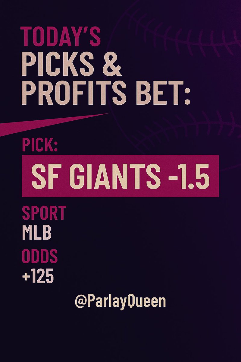 ParlayQueen's tweet photo. SF Giants -1.5 (+125)
Tough spot for the Pirates offense, which ranks bottom 3 in most key stats. Giants have taken 7 of the last 10 in the matchup and get Bailey Falter, whoโs struggled on the road.
#SFGiants #MLB #PicksAndProfits https://t.co/59nmD7cGP3