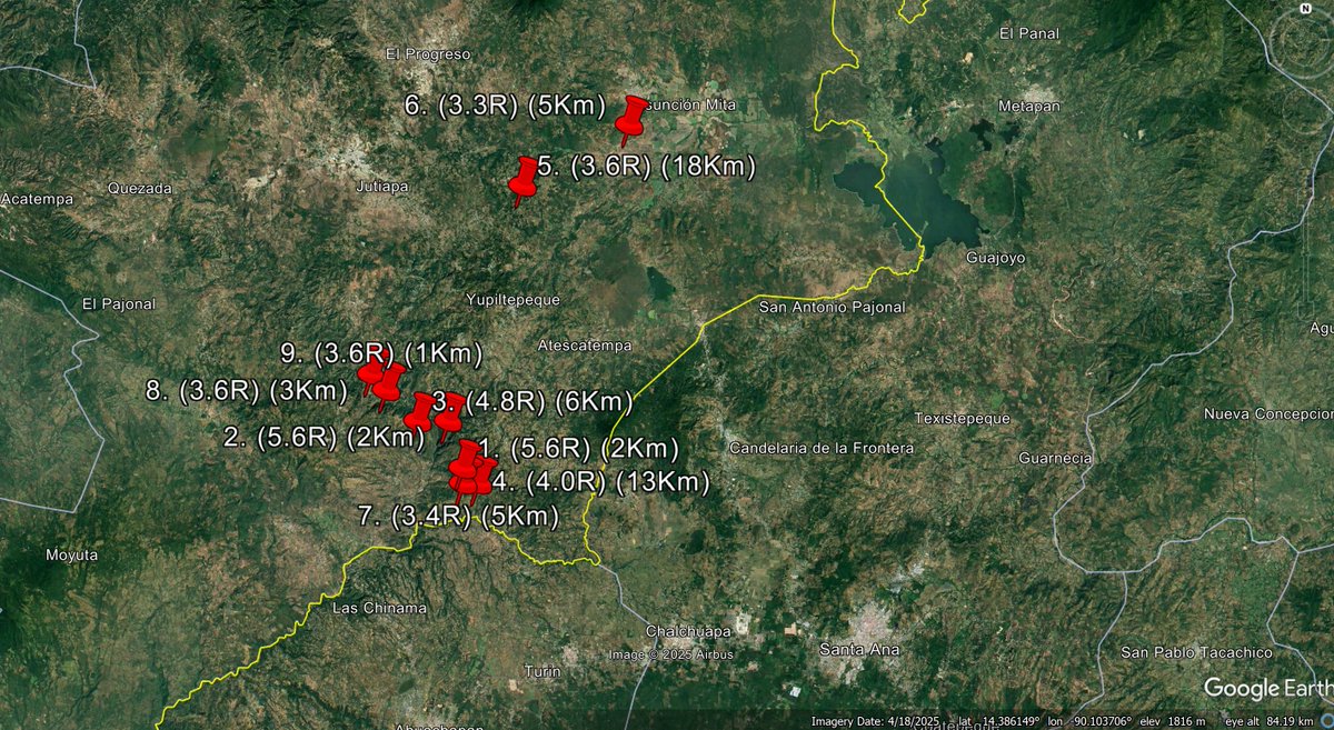 A esta hora: 16.47, Martes 29 Julio, van YA, 9 sismos, todos muy superficiales en Guatemala, pero muy cerca de la frontera.
<a href="/elnoticiero_6/">El Noticiero</a>