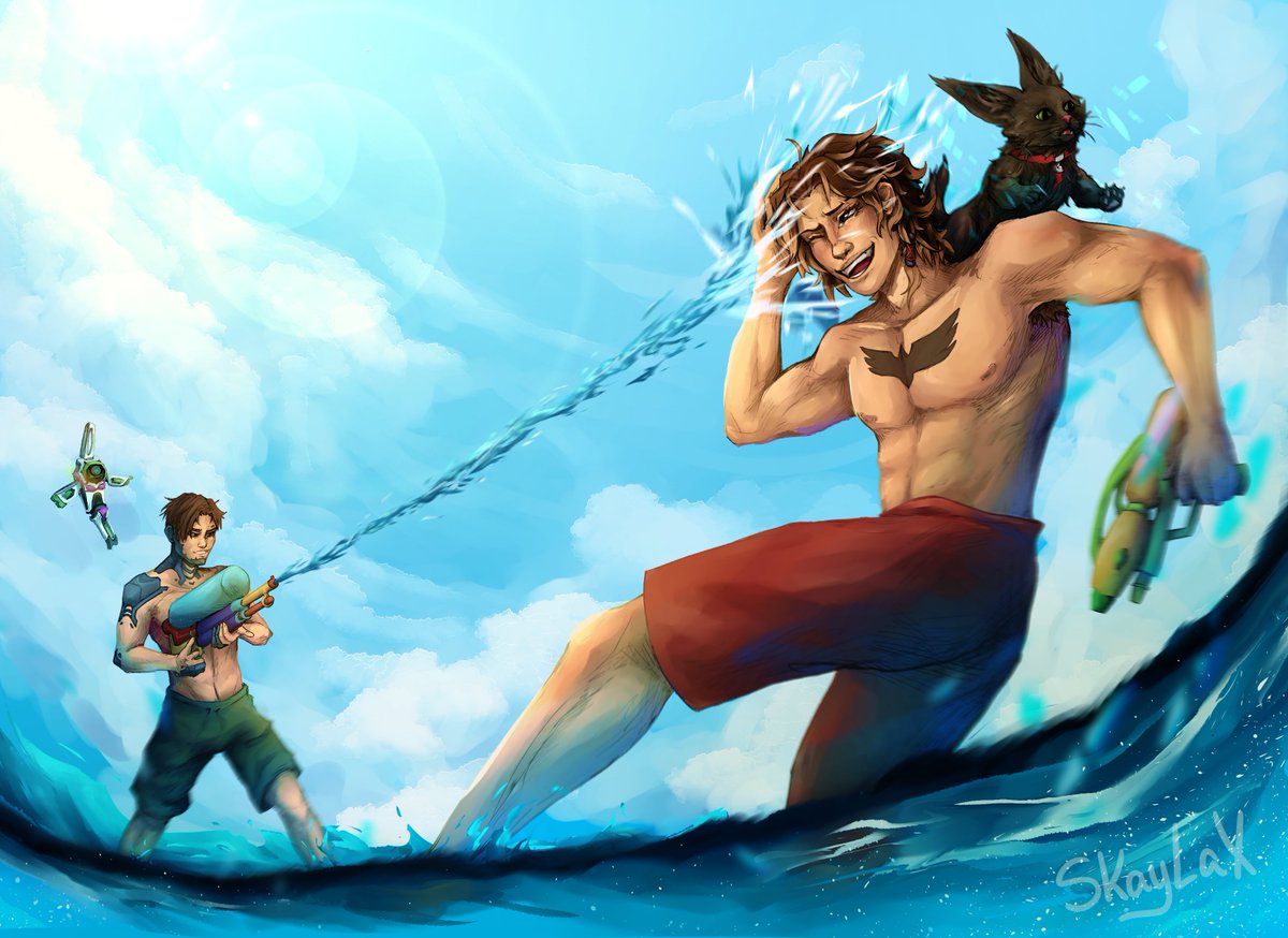 SkayLaX's tweet image. Apex swimsuit zine is finally here!! 
As my contribution, I drew two of my mains &amp;gt;:)

Go check out the zine, so much talent in there!!
#ApexLegends #ApexSwimSuitEdition