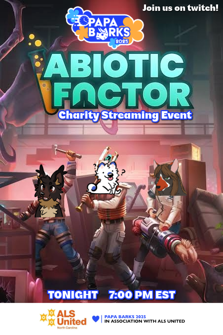 hey, <a href="/AltoredStudios/">Altered</a> <a href="/Rocker_Fox/">🔥 Rocker Fox 🔥</a> and I are going to be streaming abiotic factor for charity! Come join the fun!

twitch.tv/marksbarks