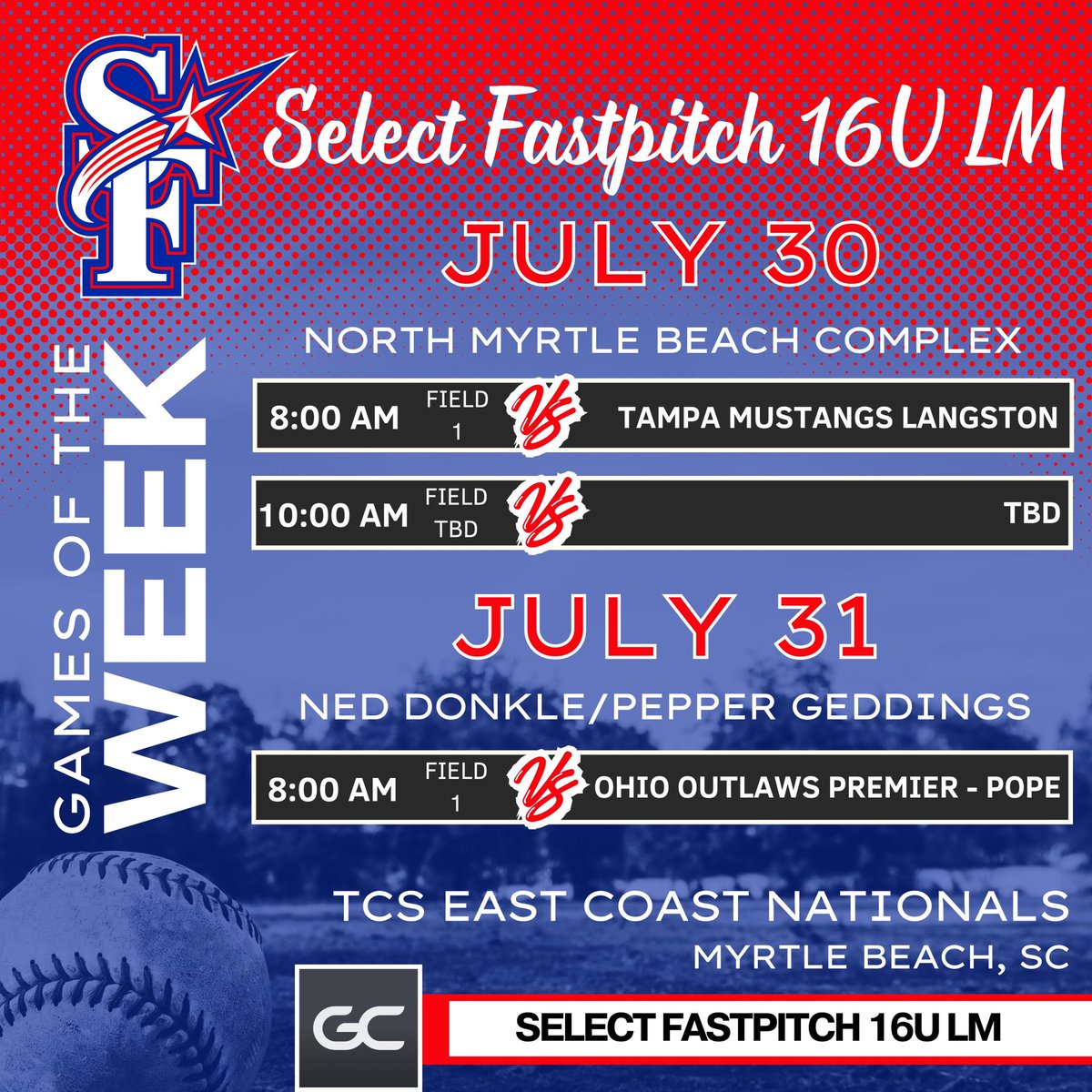 One last hurrah for the girls starting bright and early tomorrow!  8am EST starts pool against the Tampa Mustangs in sunny Myrtle Beach, SC! . #NotDoneYet