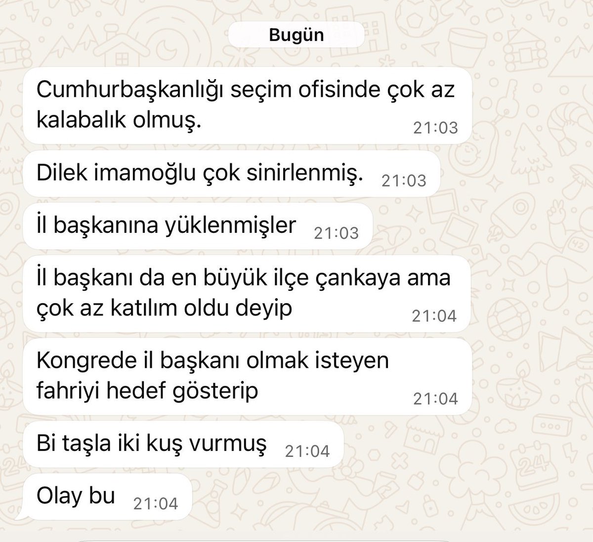 Of of of.. ortalık çok fena kızışacak ekremistlerle piromistler bir birine girdi.

Ortada dolaşan CHP'lilerin dedikodularına göre CHP Çankaya ilçe başkanı Fahri Yıldırım görevden alınmış. 

Görevden alınma nedeni,  hayali kainat liderisinin kainat leydisisi olduğu söyleniyor.