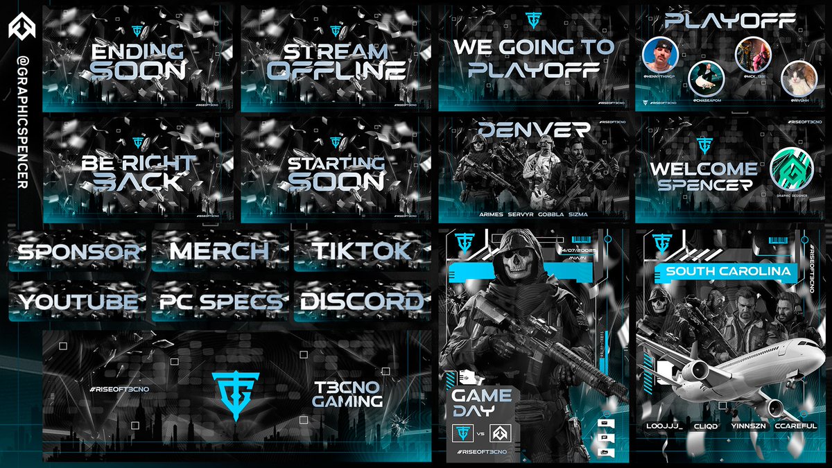 Designs for <a href="/T3CNOGaming/">T3CNO Gaming LLC</a> 

📍Reasonable prices💸

📍Any question DM📩

Support always appreciated✅

#GFX #Twitch #overlay  #Designer #Esports