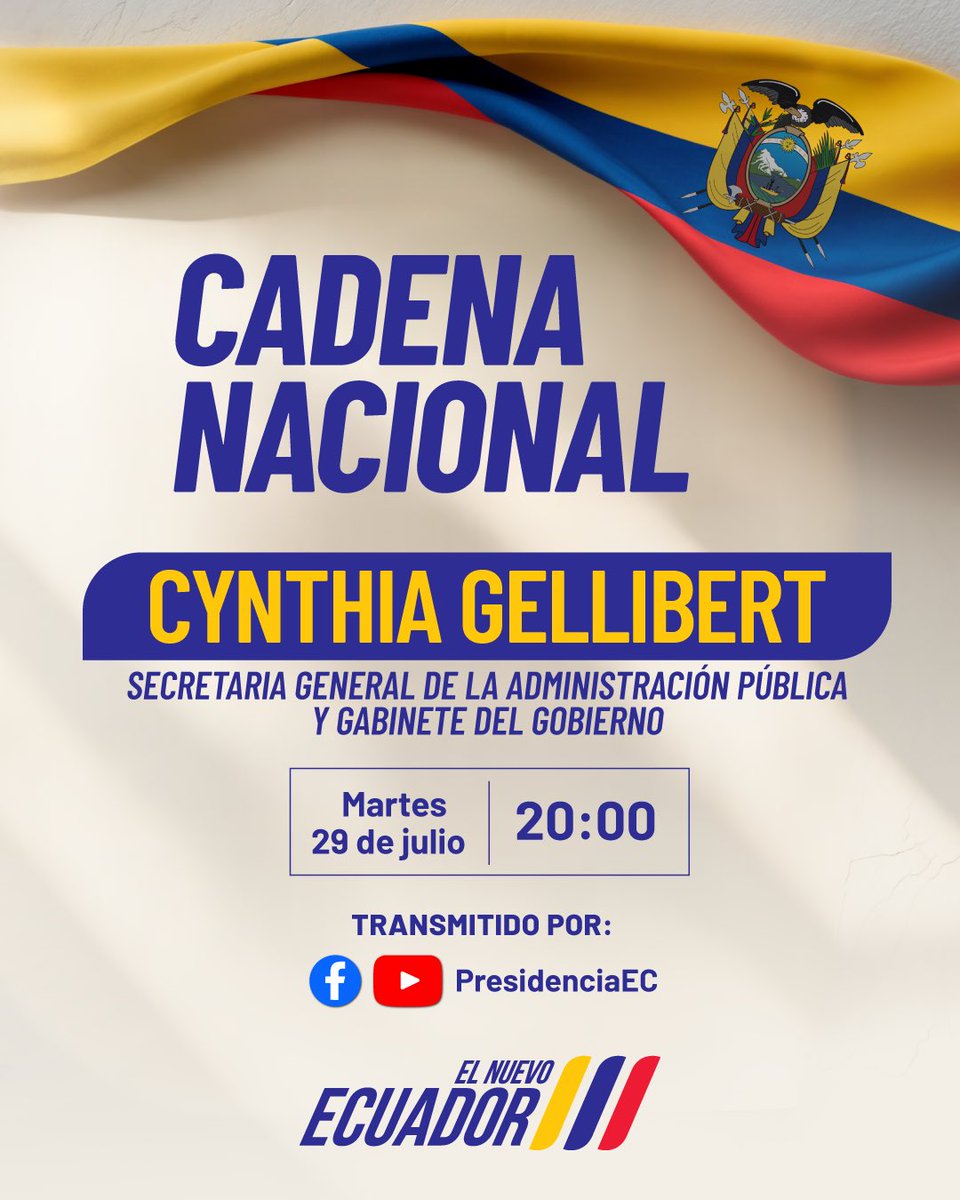 Nos vemos a las 20:00 ⏰🇪🇨
👉 <a href="/Presidencia_Ec/">Presidencia Ecuador 🇪🇨</a>