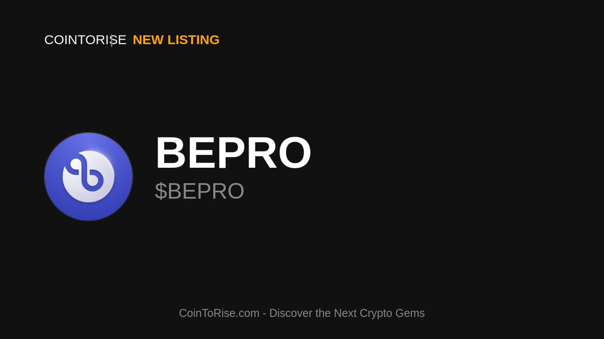 cointorise's tweet photo. 🚨 NEW GEM ALERT 💎

@bepronet $BEPRO has joined CoinToRise! 🎉

⚡ Ethereum

💫 Project Highlights:
✨ Carefully Vetted
🔒 Security Verified
📈 Growth Potential

🔍 Explore: https://t.co/PrCRpmZ6SV

#NewGem #BEPRO #CoinToRise #Ethereum https://t.co/jJd5bMxgcb