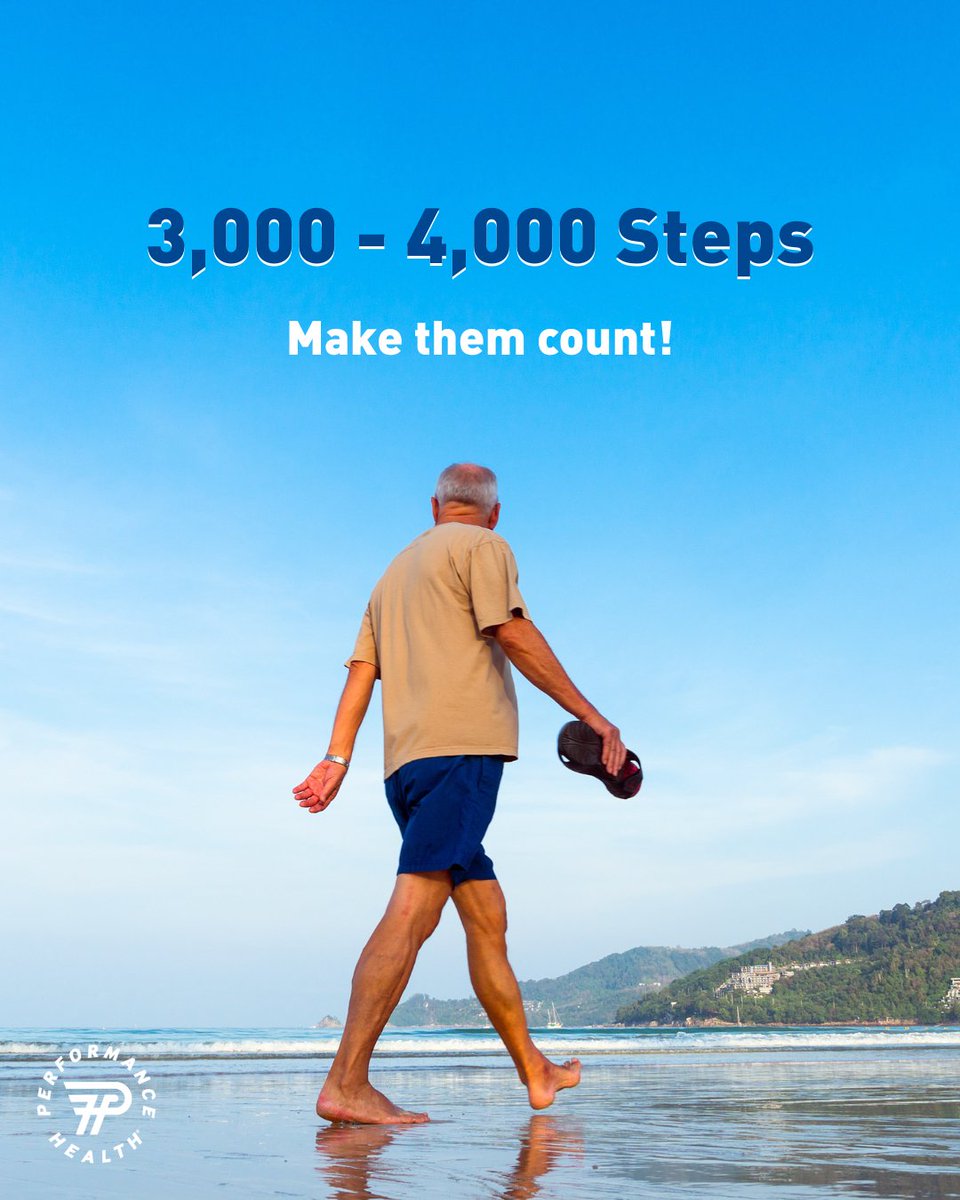 PerformHealthAU's tweet photo. Fun Fact: Average Daily Step Count 

Did you know the average person takes 3,000–4,000 steps a day? 🚶‍♀️🚶‍♂️ Every step counts! 

Physical therapists enhance mobility, balance, and strength, making each step matter. https://t.co/Axo1jtpYsw