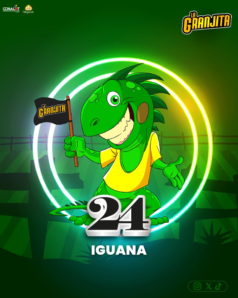 lagranjitaofic's tweet image. 29-07-2025
07:00:00 pm
24 - IGUANA
lagranjita.com #sorteos #lotería #loteriainternacionaldemargarita