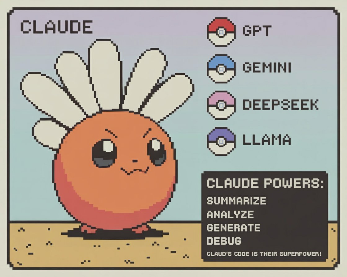 MikeGvozdev's tweet photo. 🧶 Choose Your <s>Pokemon</s> AI Model!

New models are being released almost weekly.
Benchmarks are becoming obsolete because models are being trained specifically to pass these tests (I'm looking at you, Grok).
Model names stopped making sense a while ago. 
⤵️ https://t.co/Va2HAL8xMj