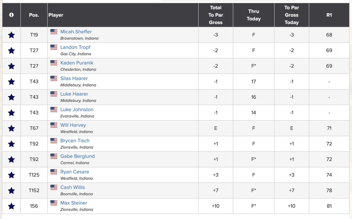 Indiana HS Golf tweet media