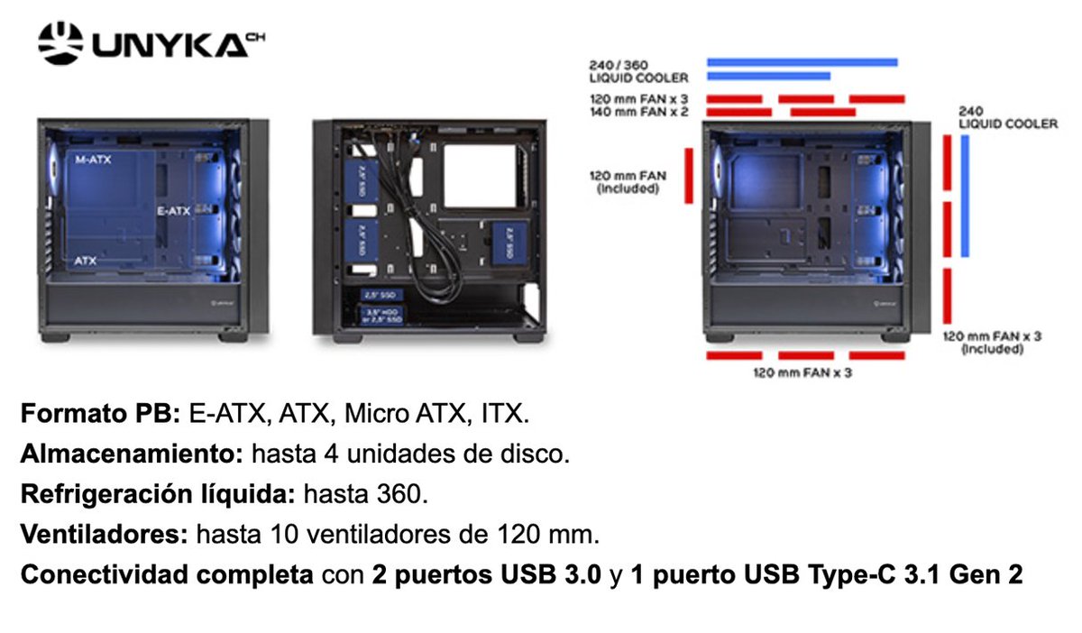 UNYKA amplía su fantástica serie REVELAT con la nueva Caja MESH Black. Una torre gaming con una combinación perfecta de eficiencia térmica, estética moderna y máxima versatilidad; con 4 ventiladores ARGB preinstalados.

n9.cl/h6k0ro

#Revelat #CajaATX #unyka #unykach