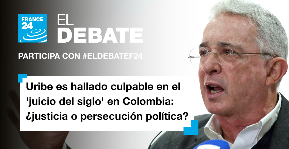 FRANCE 24 Español (@france24_es) on Twitter photo 🇨🇴🗣️💬 Álvaro Uribe Vélez es hallado culpable en el 'juicio del siglo' en Colombia ¿Se hizo justicia? ¿O se trata de una persecución política, como alegó el expresidente durante todo el proceso? Lo abordamos en #ElDebateF24 ➡️ go.france24.com/Roc
🎙️ Presenta <a href="/Mariaclaguirre/">María Clara Calle</a> 🇨🇴🗣️💬 Álvaro Uribe Vélez es hallado culpable en el 'juicio del siglo' en Colombia ¿Se hizo justicia? ¿O se trata de una persecución política, como alegó el expresidente durante todo el proceso? Lo abordamos en #ElDebateF24 ➡️ go.france24.com/Roc
🎙️ Presenta <a href="/Mariaclaguirre/">María Clara Calle</a>