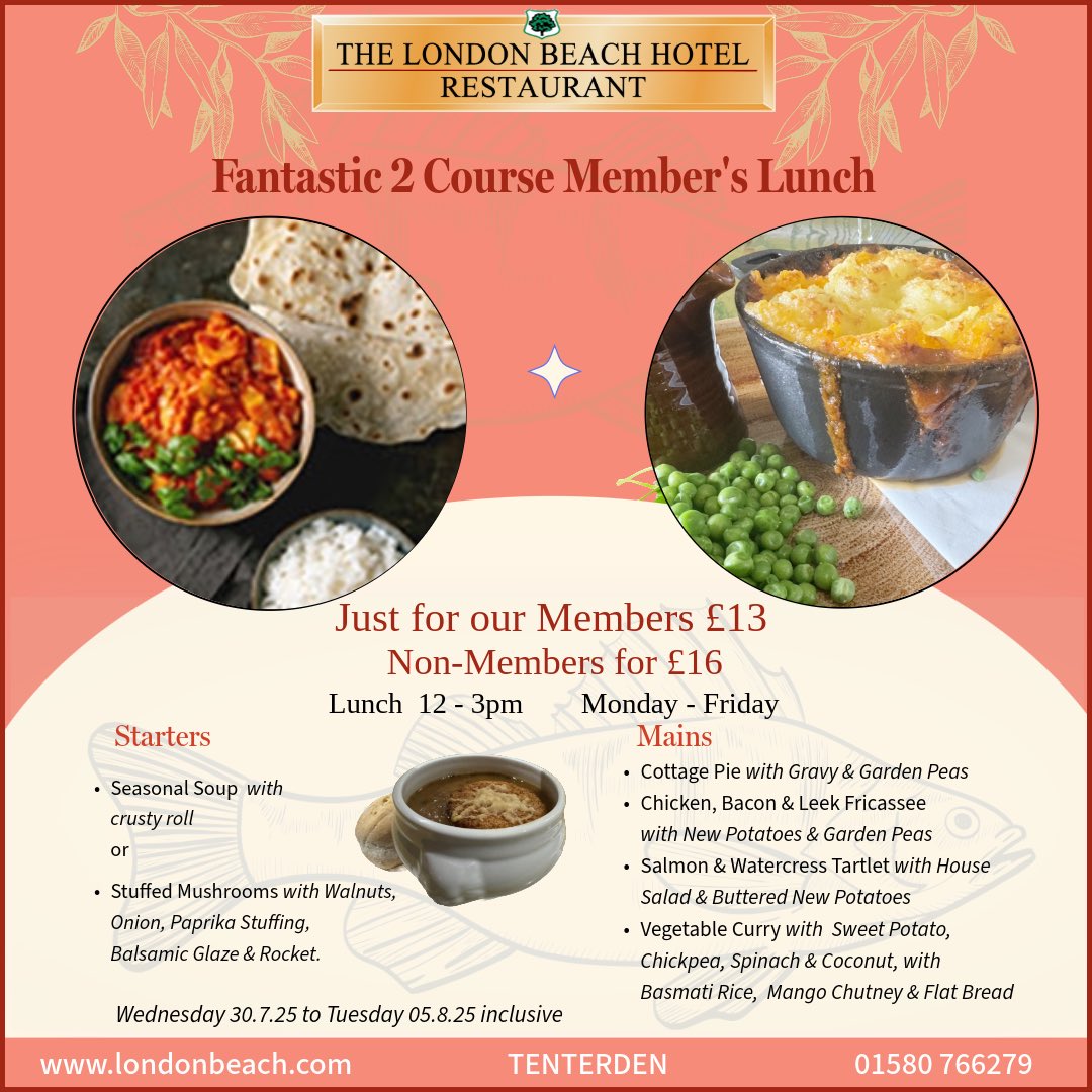 Come and enjoy a delicious Member’s Meal this evening!