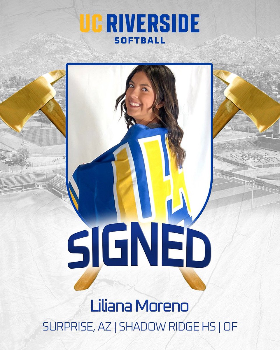 Excited to have Liliana Moreno join the UCR softball program! 

The Surprise, Arizona native is an athletic outfielder from Shadow Ridge High School ready to make her mark in Riverside! 💪🌵🥎

#GoHighlanders | #ChopWood