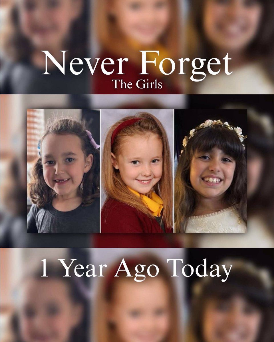 On July 29, 2024, in Southport, London, an Islamic terrorist murdered 3 young girls. Police later found he had an Al Qaeda manual and plans for mass poison attacks.

Today marks 1 year since the killings of Bebe King (6), Elsie Dot Stancombe (7), and Alice Dasilva Aguiar (9).
