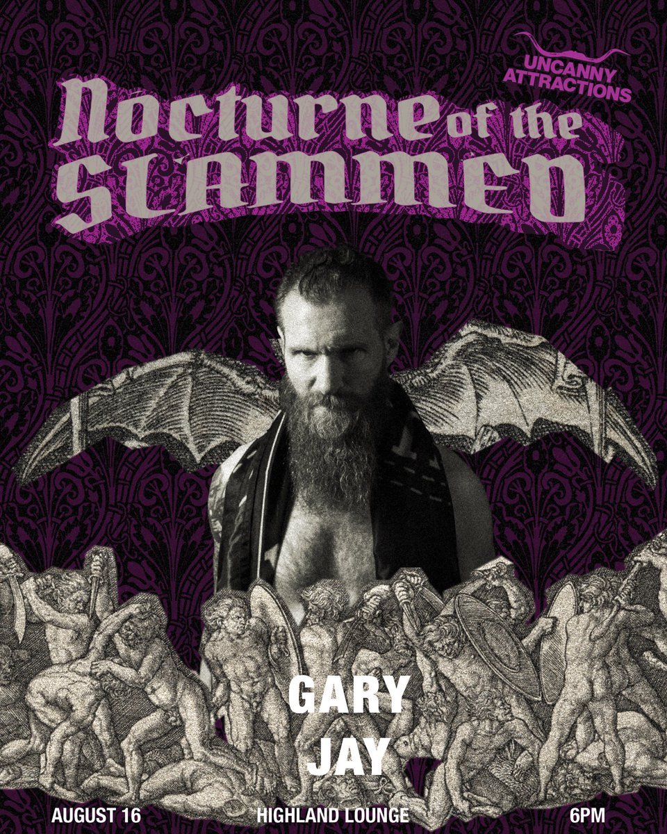UNCANNY ATX (@uncannyatx) on Twitter photo 😈TALENT ANNOUNCEMENT😈
How about another fresh debut? 👀 GIVE <a href="/StiffRoboGinger/">Gary Jay 👊🤖😾</a> A BIG OL UNCANNY HOWDY!!! The chaos is just getting started for NOCTURNE OF THE SLAMMED 💀
🗓️ August 16, 2025
📍 <a href="/HighlandAustin/">Highland Lounge</a>
⏰ Doors 6PM, Bell 7PM
🎟️ Link in B!0
📽️ <a href="/indiewrestling/">IWTV</a> 😈TALENT ANNOUNCEMENT😈
How about another fresh debut? 👀 GIVE <a href="/StiffRoboGinger/">Gary Jay 👊🤖😾</a> A BIG OL UNCANNY HOWDY!!! The chaos is just getting started for NOCTURNE OF THE SLAMMED 💀
🗓️ August 16, 2025
📍 <a href="/HighlandAustin/">Highland Lounge</a>
⏰ Doors 6PM, Bell 7PM
🎟️ Link in B!0
📽️ <a href="/indiewrestling/">IWTV</a>