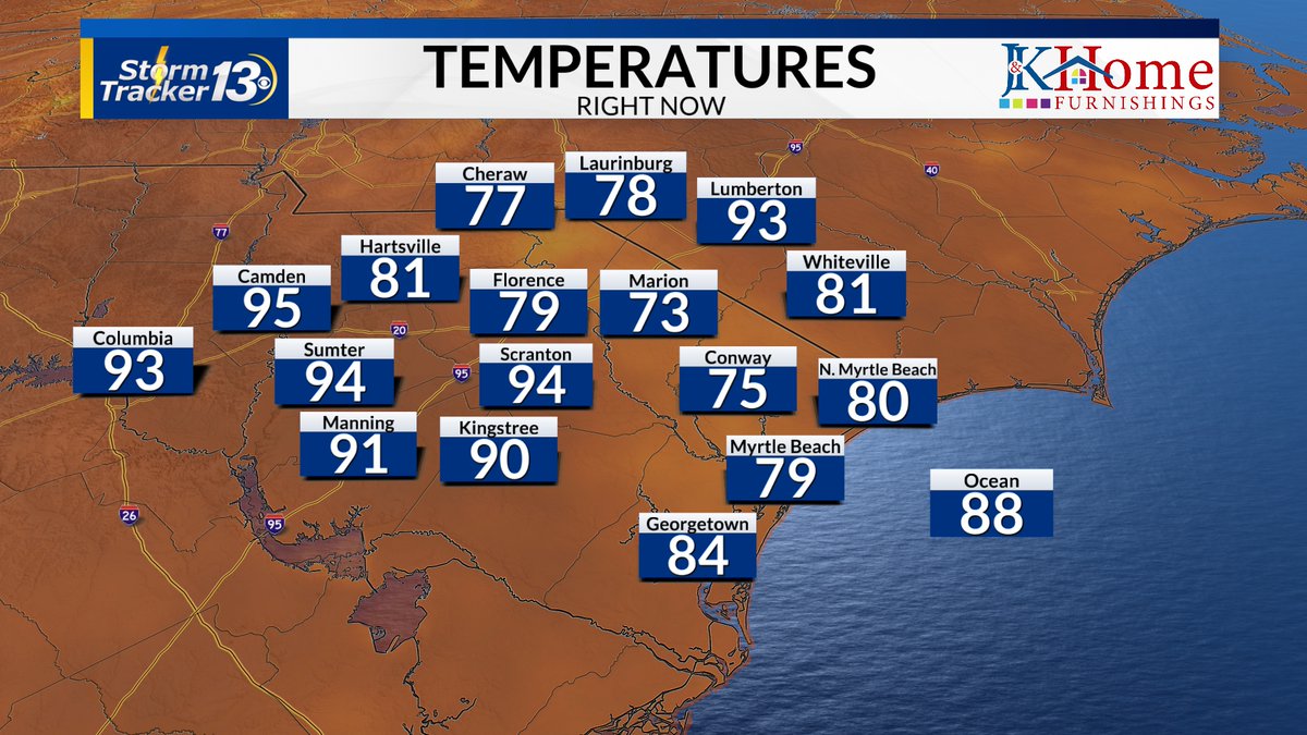 Thunderstorms today are bringing relief from the heat! We will see more storms tomorrow, but it will still be hot.