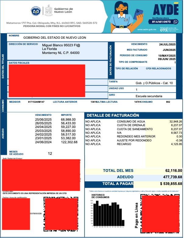 ivillasenor's tweet photo. 🛑 | Hacker exhibe adeudos millonarios del gobierno de Nuevo León: ¡no pagan el agua!

Eternal hizo una nueva filtración tras el hackeo a @ayd_monterrey. Expuso más de 3,738 recibos del gobierno. Resulta que casi todos presentan adeudos. Algunos por casi 500 mil pesos. 👇
