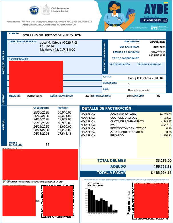 ivillasenor's tweet photo. 🛑 | Hacker exhibe adeudos millonarios del gobierno de Nuevo León: ¡no pagan el agua!

Eternal hizo una nueva filtración tras el hackeo a @ayd_monterrey. Expuso más de 3,738 recibos del gobierno. Resulta que casi todos presentan adeudos. Algunos por casi 500 mil pesos. 👇