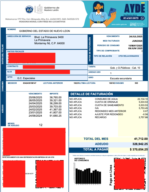 ivillasenor's tweet photo. 🛑 | Hacker exhibe adeudos millonarios del gobierno de Nuevo León: ¡no pagan el agua!

Eternal hizo una nueva filtración tras el hackeo a @ayd_monterrey. Expuso más de 3,738 recibos del gobierno. Resulta que casi todos presentan adeudos. Algunos por casi 500 mil pesos. 👇