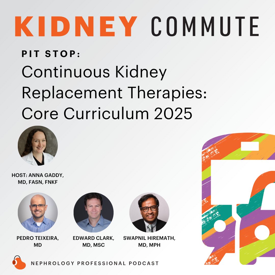 🩺💬 Ever wonder why CRRT is the go-to in the ICU? Or how to de-escalate #CKRT safely?

Kidney Commute: Pitstop dives into the latest AJKD Core Curriculum update on CKRT.

🔗 Listen now: kidney.org/podcasts/kidne… 

#MedEd #Nephrology #KidneyCare