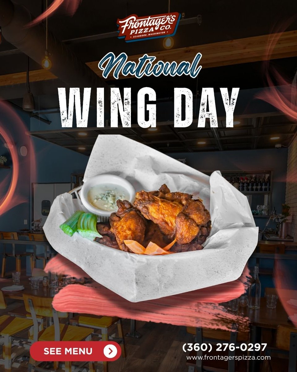 frontagerspizza's tweet image. National Wing Day is here! Choose from buffalo, garlic parmesan, BBQ, and more. Served with ranch or blue cheese. 

Celebrate with us👉frontagerspizza.com

#NationalWingDay #FrontagersPizza #Wings #PacificBeachWA