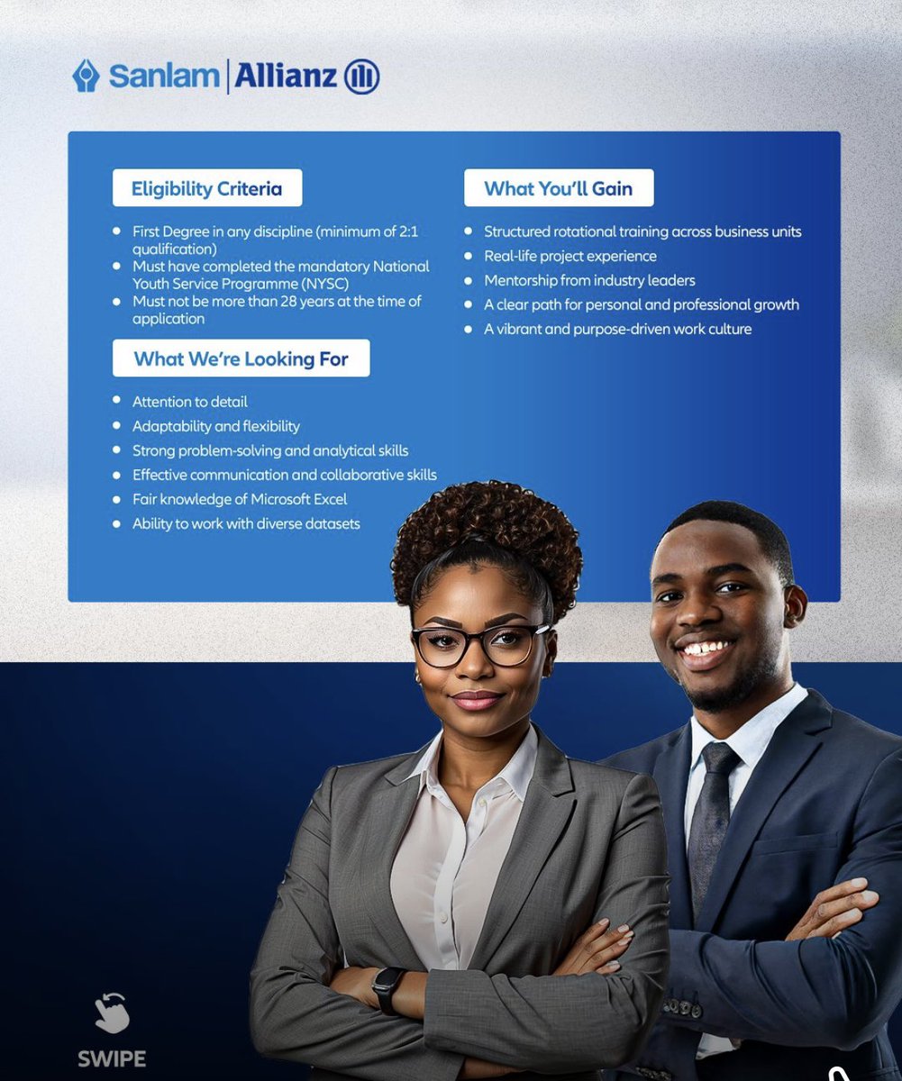 SanlamAllianz Nigeria Graduate Trainee Programme 2025

Apply now!