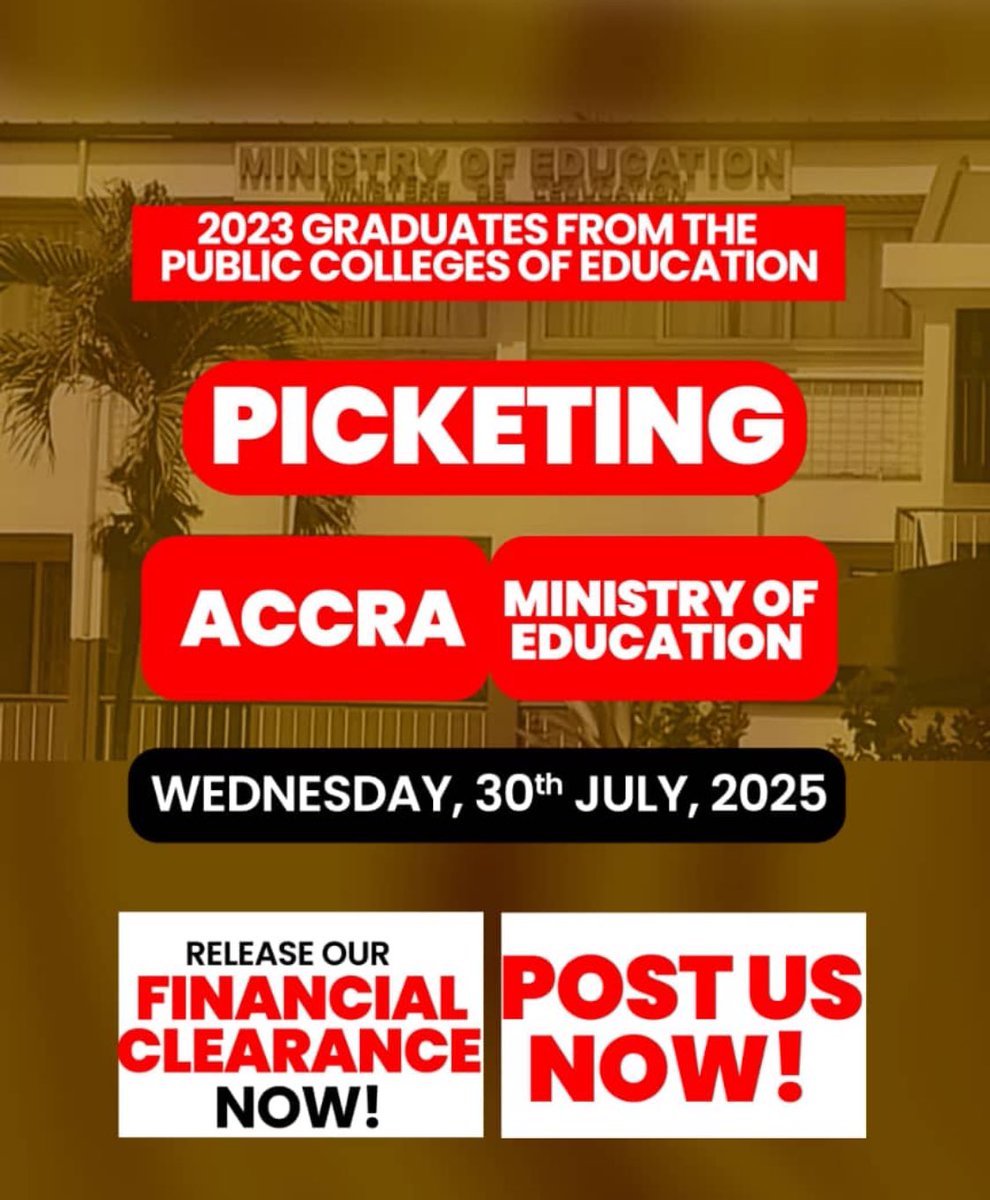Nanaplat1's tweet photo. We trained to serve Ghana’s education, not to be forgotten. Give us financial clearance and postings now!

@GhanaEducationService @HarunaIddrisu_ @CassielAtoForson  @ghonetv @JoyNewsOnTV

 #POSTUSNOW

#PostCoE2023TeachersNow
Bawku | Agya | President Mahama | Asante Kotoko https://t.co/04s7fObkLa