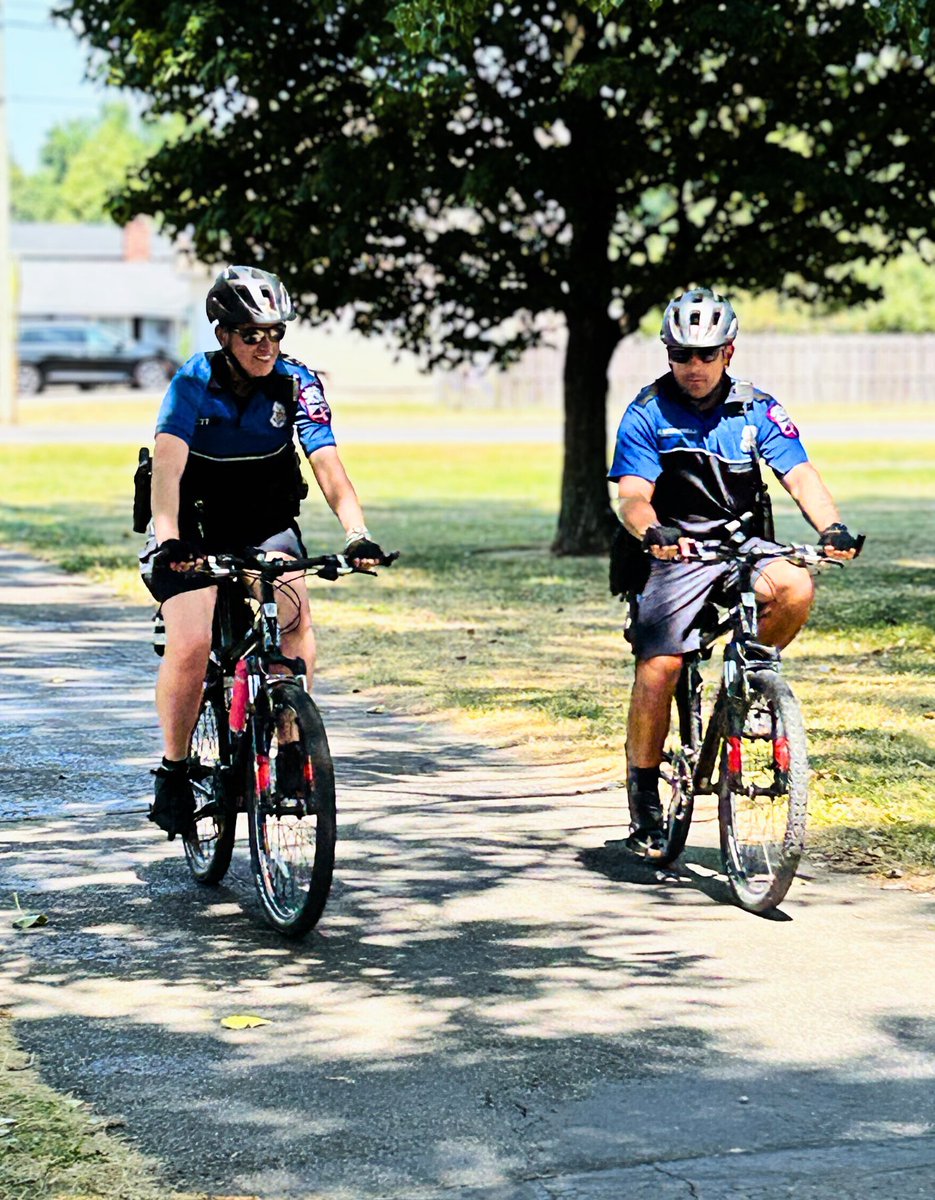 Our Bike Unit is officially out and rolling. Officers Mault and Montinarelli are trading horsepower for pedal power today, soaking up the sunshine while cruising through town. 
You might spot them weaving through neighborhoods, checking on parks, or just proving that yes, bike