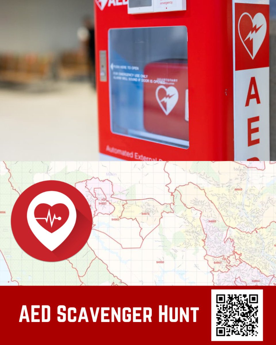 🫀🔍 AED Scavenger Hunt is ON!

Until August 16th:
🚨 Find unregistered AEDs around Marin
📸 Snap a photo &amp; submit

👉 More info and #ScavengerHunt instructions → tinyurl.com/AED-scavenger-…