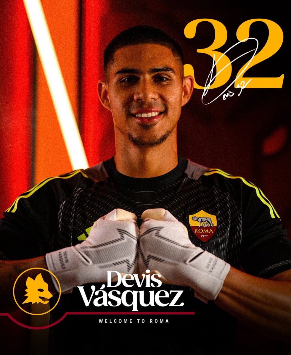 🧤🇮🇹 ¡𝗘𝗦 𝗢𝗙𝗜𝗖𝗜𝗔𝗟! El barranquillero Devis Vásquez es nuevo arquero de la AS Roma 🔴🟡

📝 Firma contrato hasta 2027 y llevará la camiseta número 3️⃣2️⃣.

Un nuevo reto en la élite del fútbol europeo.

🔥 Talento costeño que brilla en la Serie A. #VentanaDeCampeones