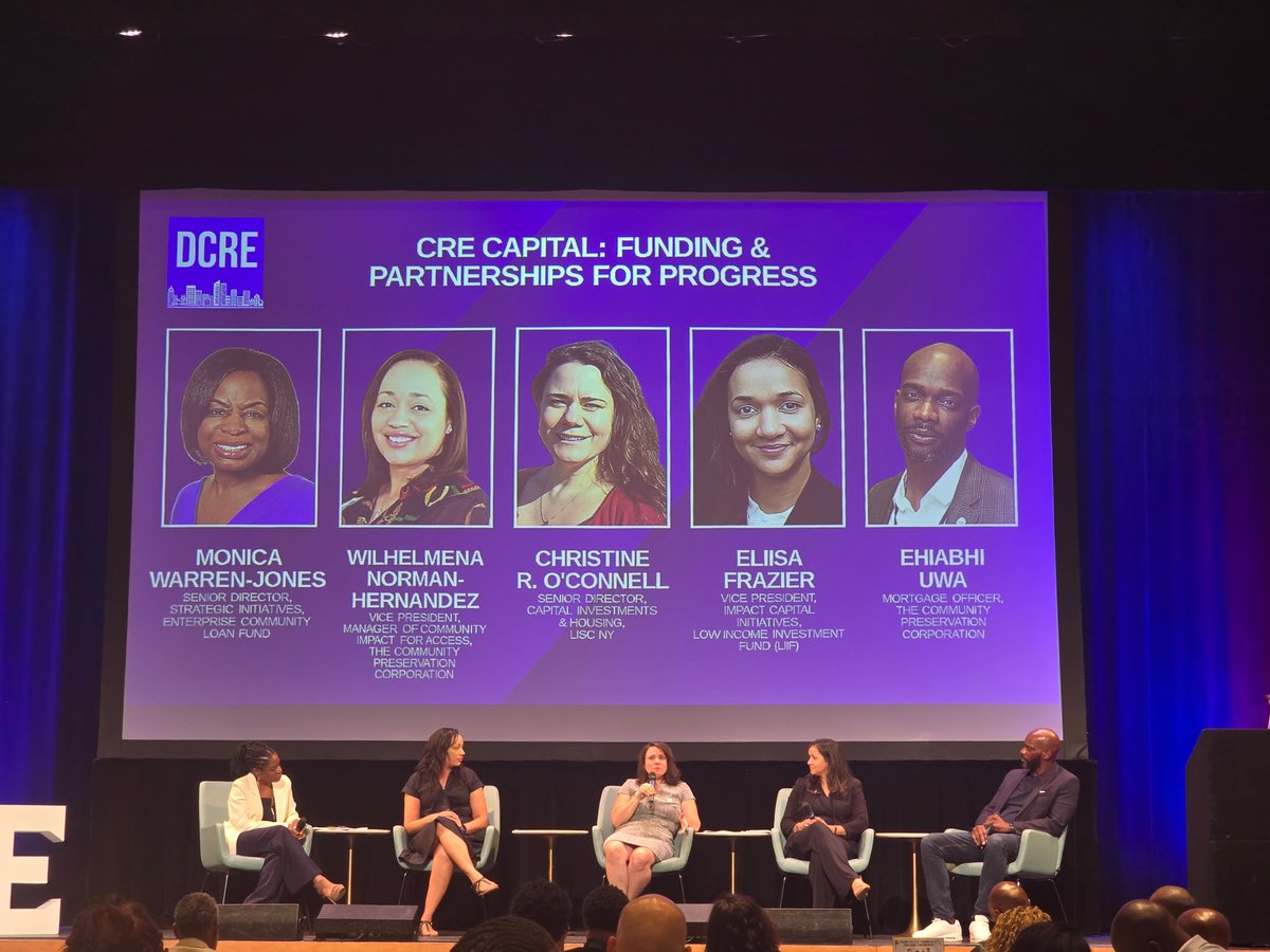 Christine O’Connell, Senior Director at LISC NY, joined a panel at the 2025 Diversity in Commercial Real Estate Conference to discuss capital funding, increasing access to capital, and supporting emerging developers. Thank you to DCRE and all who attended!