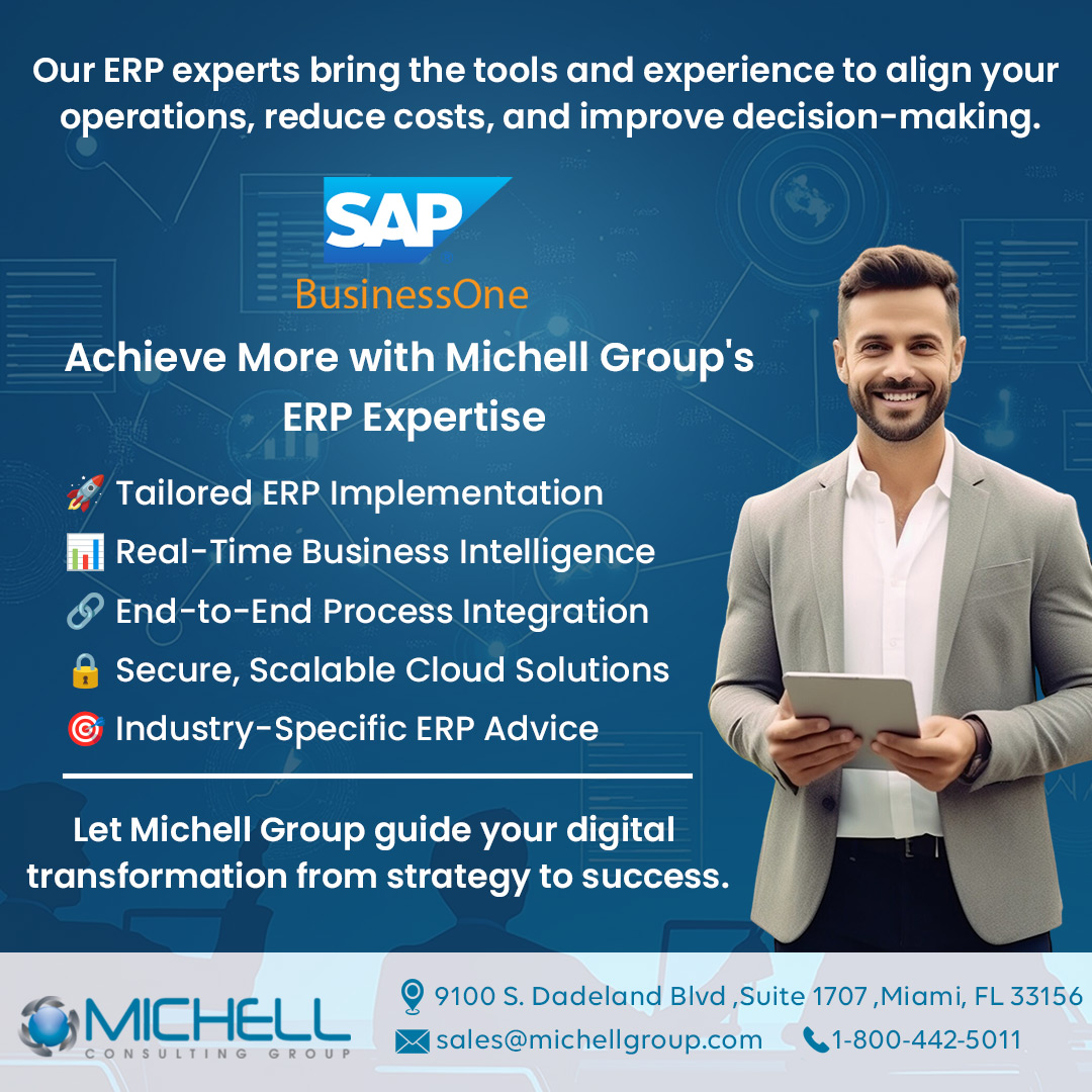 michellgroup's tweet photo. Struggling with disconnected systems and inefficient processes? Our ERP experts bring the tools and experience to align your operations, reduce costs, and improve decision-making. #erpintegration #erp #erpsoftware https://t.co/HnnUGVSz6F