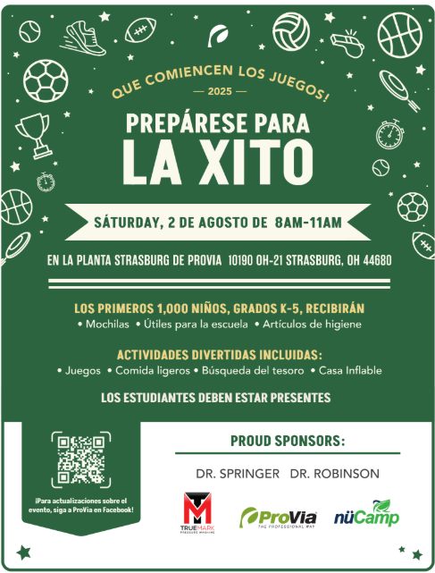 WeAreStrasburg's tweet photo. REMINDER: Saturday August 2nd, ProVia is hosting a free school supply giveaway and activities from 8AM-11AM. See flyer for more information. https://t.co/VTfbuwykrZ