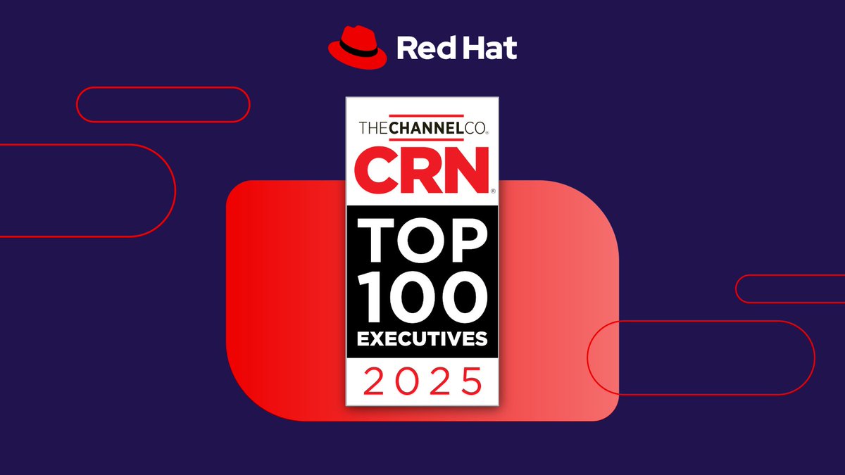 Being named a Top 25 Innovator on the 2025 #CRNTop100 Executives list is a testament to <a href="/RedHat/">Red Hat</a>'s continuous push for innovation and channel development. Thank you for the recognition, <a href="/CRN/">CRN</a>! bit.ly/4740jTw