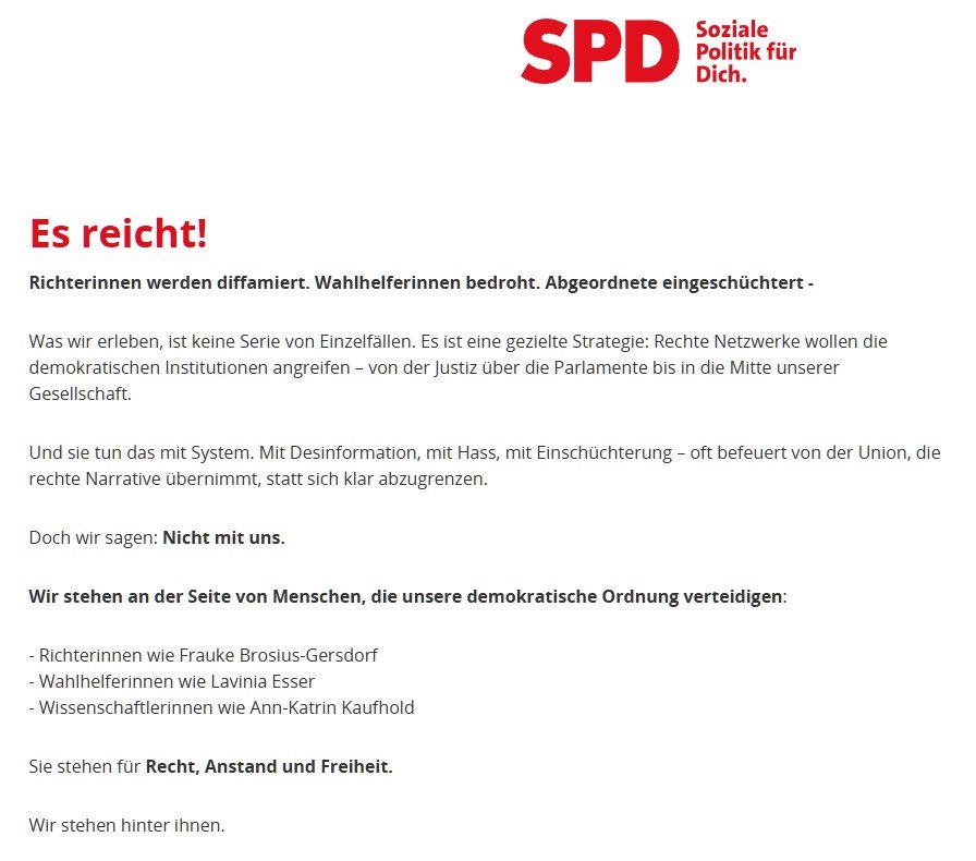 Das ist die offizielle Kommunikation der SPD. Direkt gegen den Koalitionspartner gerichtet. Klingbeilisierung at its best. Ich habe euch gesagt, dass man mit dieser kaputten Truppe nicht regieren kann.