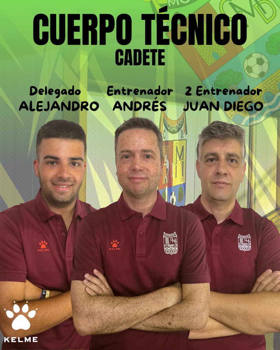 🫡 CUERPO TÉCNICO | CADETE

Hoy os presentamos al que será el cuerpo técnico de nuestro cadete para esta temporada.

Andrés será el entrenador, Juan Diego su segundo y Alejandro el delegado.

¡Mucha suerte equipo!💛