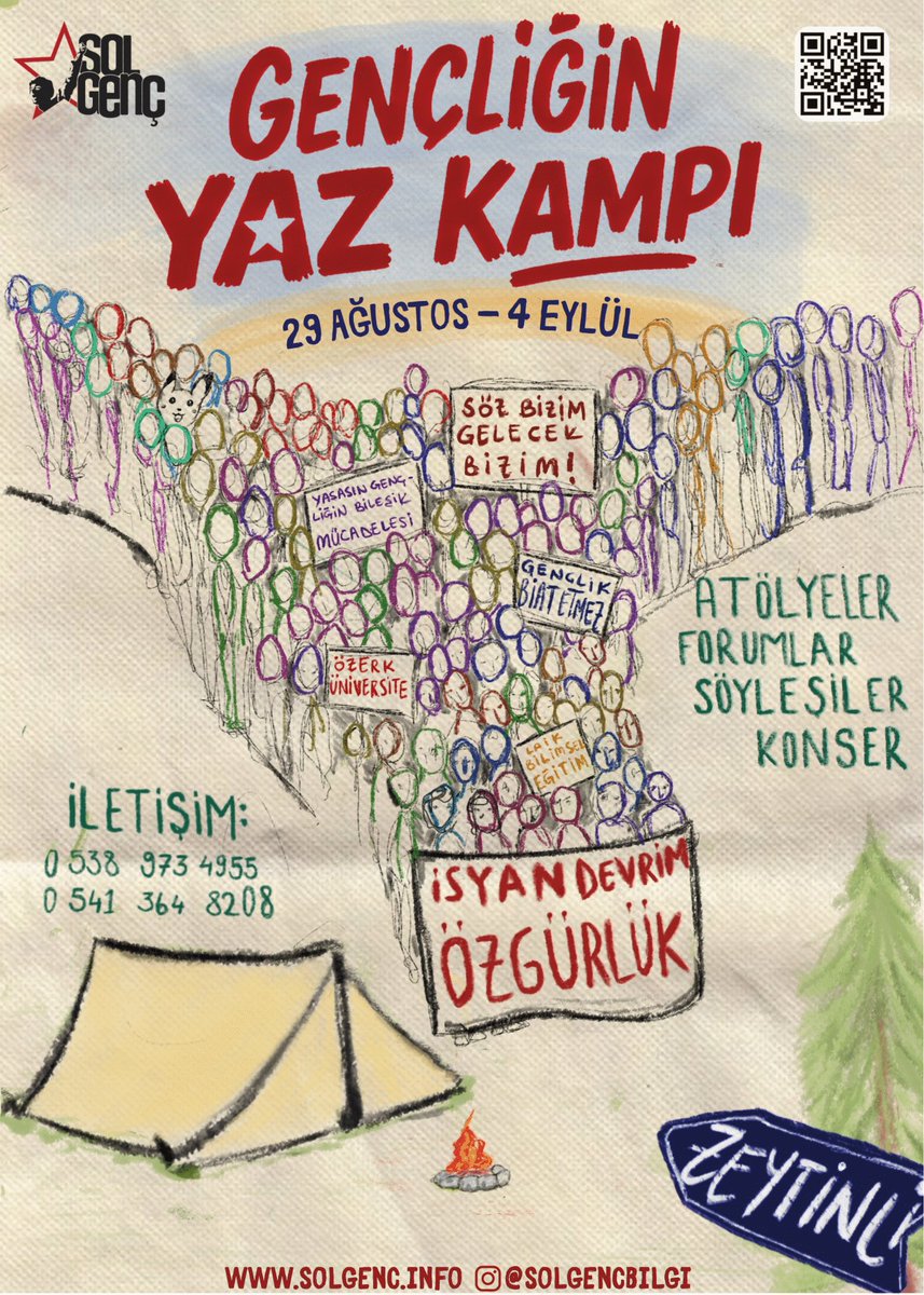 ⭐️Gençliğin Yaz Kampı 29 Ağustos-4 Eylül tarihlerinde Zeytinli'de!

🏕Gençliğin kampına ortak ol, hayallerimize giden yolun rotasını birlikte çizelim!