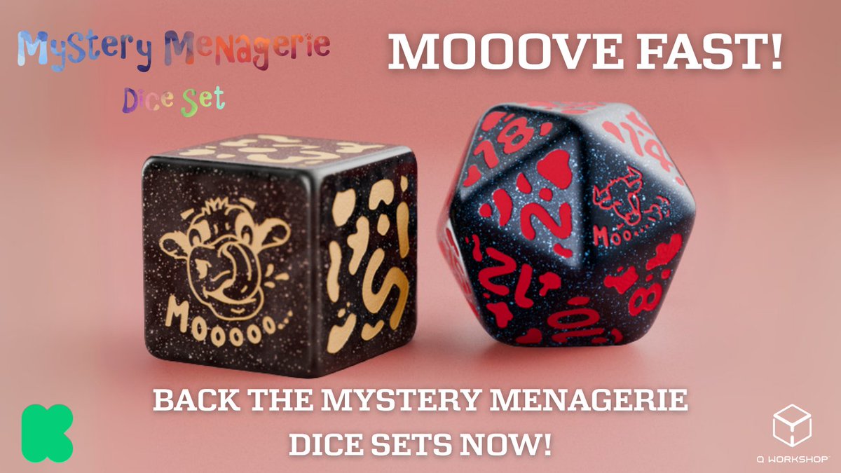 Join the herd before it’s gone!
These dice may seem calm as cows in a meadow—but there's a twist of wild mystery in every set.
Back now and discover what creature is waiting for you: bit.ly/4eZXGnC