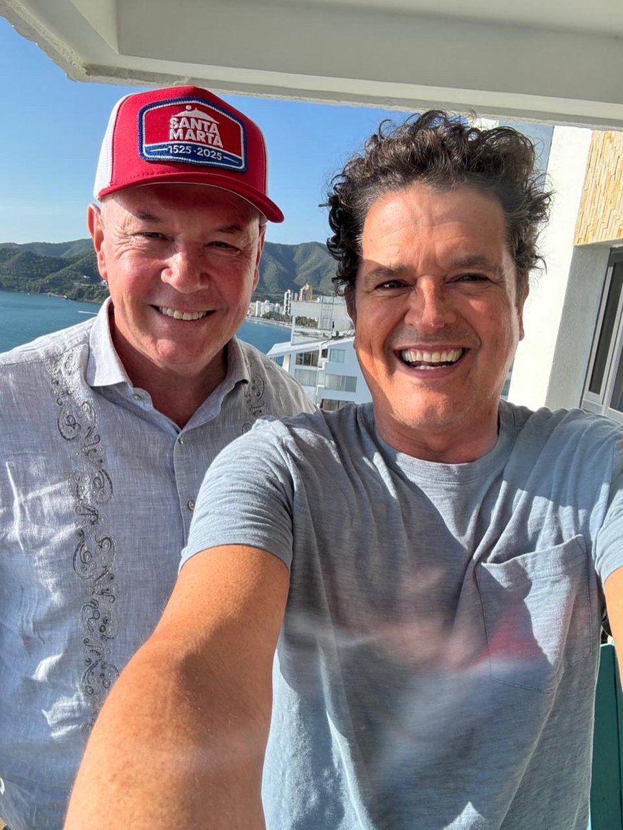 “¡Qué bacano encontrarme con mi llave <a href="/carlosvives/">Carlos Vives</a> en la Perla de América, Santa Marta! Es un honor celebrar los 500 años de la Bahía más linda de América acompañado de un samario tan ilustre, que ha contribuido tanto a la música colombiana y la amistad entre nuestros pueblos” -