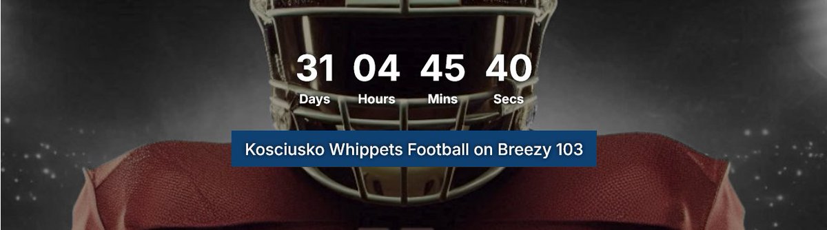 Breezy News (@breezynews) on Twitter photo Today marks 100 days until the return of Kosciusko Whippets football on Breezy 103.
Get all your KHS football updates with our official broadcast page online here: breezynews.com/onepage/kosciu…
<a href="/LD_McBride10/">La’Darrion McBride’27</a> <a href="/RyleePetee_78/">Rylee Peteet</a> <a href="/AmarionRiley1/">amarion riley 💤✍🏿</a> <a href="/tay2certified1/">Jontavious Roundtree</a> <a href="/karicovington45/">Rokari Covington</a> <a href="/JtHerron07/">Jonterrious Herron</a> Today marks 100 days until the return of Kosciusko Whippets football on Breezy 103.
Get all your KHS football updates with our official broadcast page online here: breezynews.com/onepage/kosciu…
<a href="/LD_McBride10/">La’Darrion McBride’27</a> <a href="/RyleePetee_78/">Rylee Peteet</a> <a href="/AmarionRiley1/">amarion riley 💤✍🏿</a> <a href="/tay2certified1/">Jontavious Roundtree</a> <a href="/karicovington45/">Rokari Covington</a> <a href="/JtHerron07/">Jonterrious Herron</a>