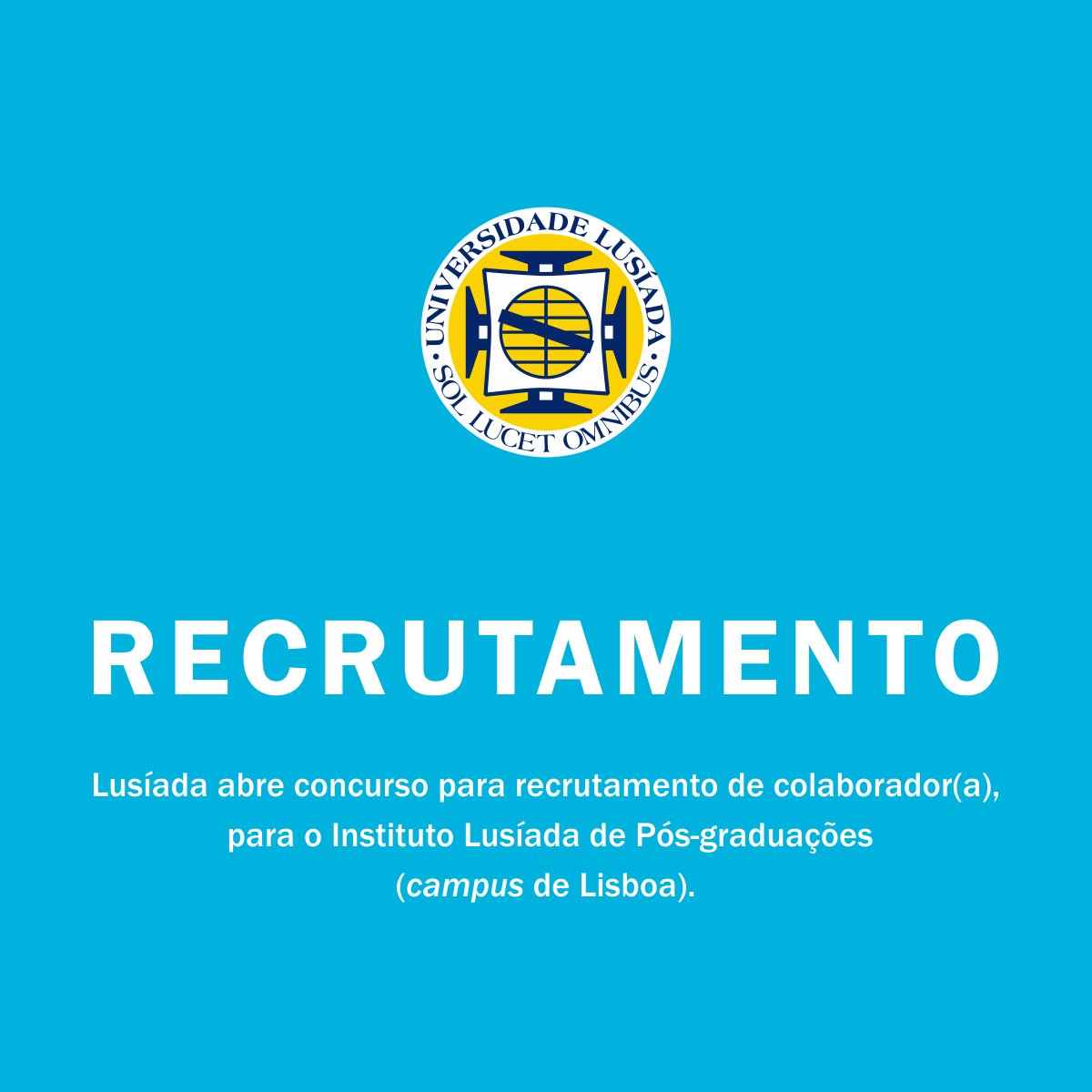 Univ. Lusíada Lisboa (@ulusiadalisboa) on Twitter photo 📢 Recrutamento | <a href="/ULusiadaLisboa/">Univ. Lusíada Lisboa</a>
👉 A Lusíada está a recrutar 1 colaborador(a) para apoio à gestão académica de mestrados e doutoramentos.
💼 Candidaturas até 14/08/2025.
📩 Envia CV + carta: patricia@ulusiada.pt
📍 Lisboa | Presencial
🔗 tinyurl.com/mv23s7bu 📢 Recrutamento | <a href="/ULusiadaLisboa/">Univ. Lusíada Lisboa</a>
👉 A Lusíada está a recrutar 1 colaborador(a) para apoio à gestão académica de mestrados e doutoramentos.
💼 Candidaturas até 14/08/2025.
📩 Envia CV + carta: patricia@ulusiada.pt
📍 Lisboa | Presencial
🔗 tinyurl.com/mv23s7bu