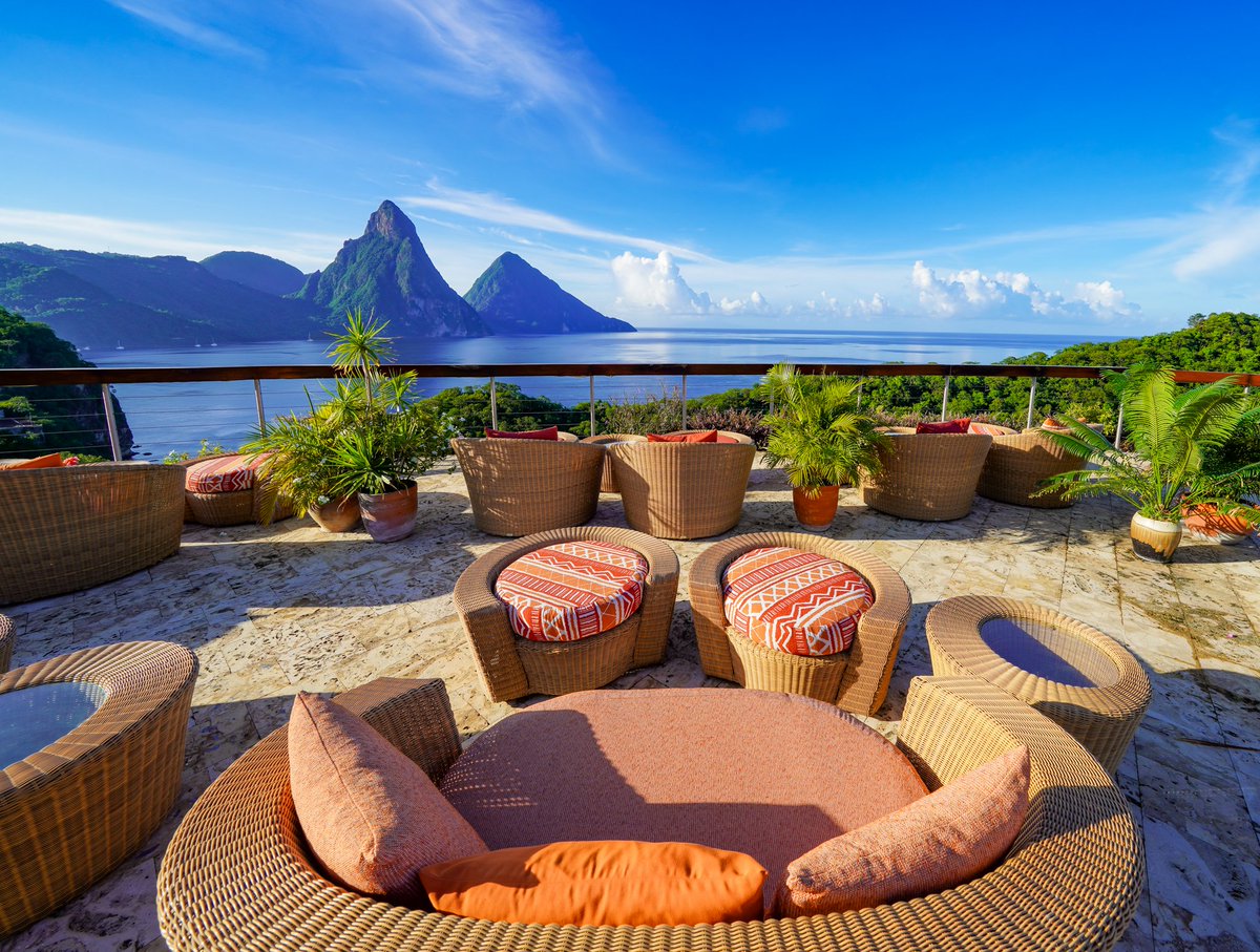 Sit back and enjoy the view of the iconic St. Lucia Pitons from our beautiful Celestial Terrace. It's heavenly!